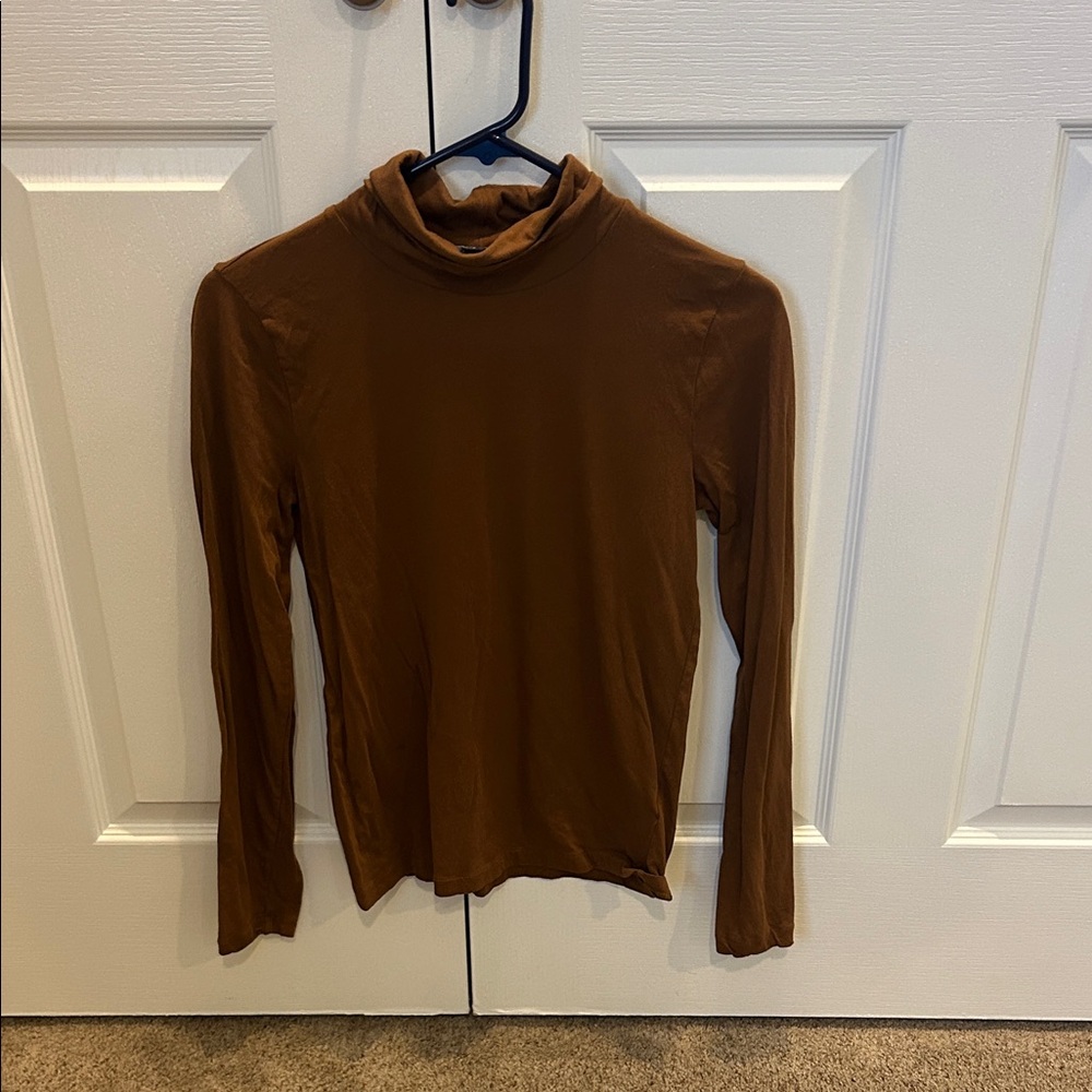 JCrew Brown Turtleneck Long Sleeve Top size small